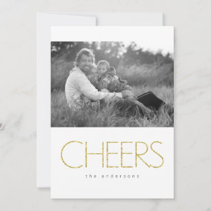 Glittery Cheers Holiday Card