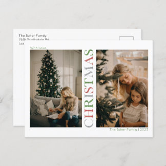 Glittery Christmas Photo Holiday Postcard