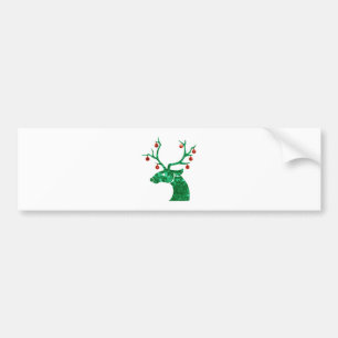 glittery Christmas reindeer Bumper Sticker
