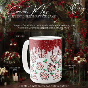Glittery Christmas Tree Cakes Ceramic Mug