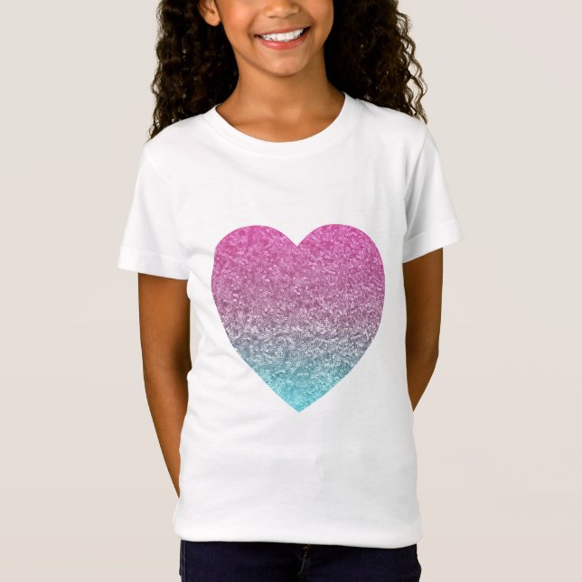 Glittery Colorful Heart T-Shirt (Front)