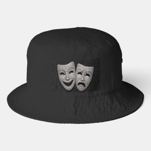 Glittery Comedy & Tragedy Drama Mask Bucket Hat (Front)