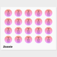 Happy Birthday Faux Gold Glitter Classic Round Sticker, Zazzle