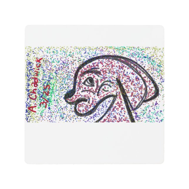 Glittery Dog Metal Wall Art (Front)