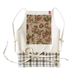 Glittery Earthtone Floral Tapestry Zazzle HEART Apron