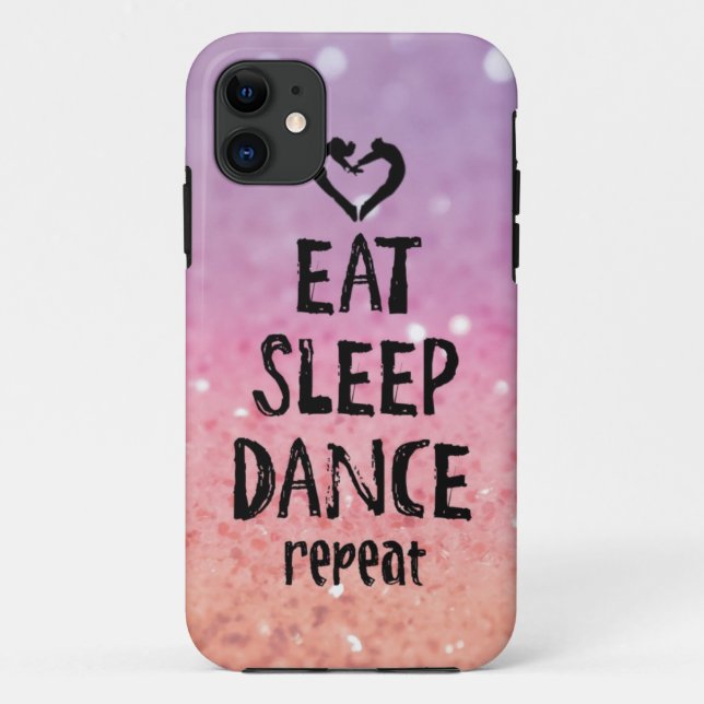 Glittery Eat, Sleep, Dance case (Back)