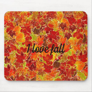 Glittery Fall/Autumn Leaves Mouse Pad