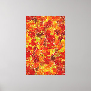 Glittery Fall Maple Leaves Canvas Print