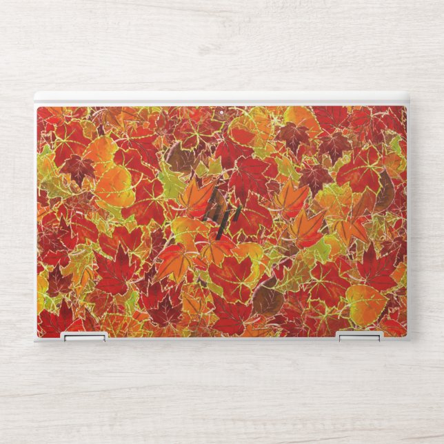Glittery Fall Maple Leaves HP Laptop Skin (Front)