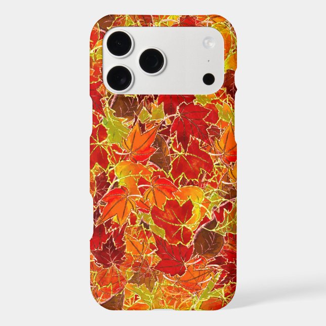 Glittery Fall Maple Leaves Iphone Case (Back)