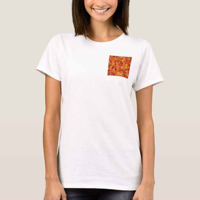 Glittery Fall Maple Leaves T-Shirt (Front)