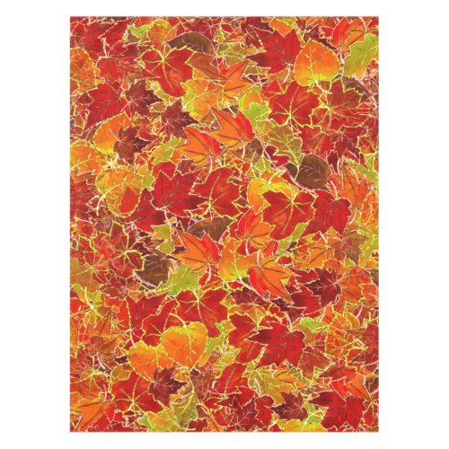 Glittery Fall Maple Leaves Tablecloth