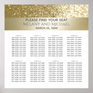 Glittery fancy elegant modern gold stripe poster