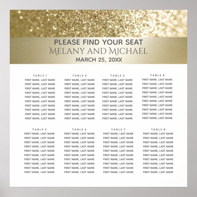 Glittery fancy elegant modern gold stripe poster (Front)