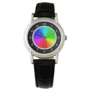 Glittery Frame Rainbow Color Wheel Watch