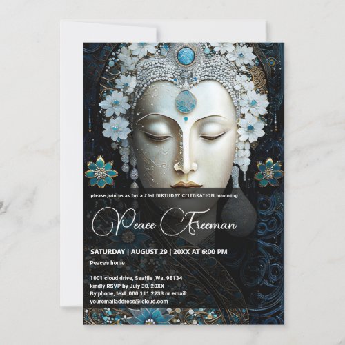 Glittery Gemstone Immortal GoddessTeal Invitation