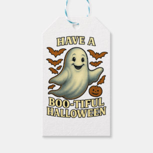 Glittery Ghost “Have a Boo-tiful Halloween” Gift Tags