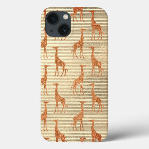 Glittery Giraffe on Gold Foil iPhone 13 Case