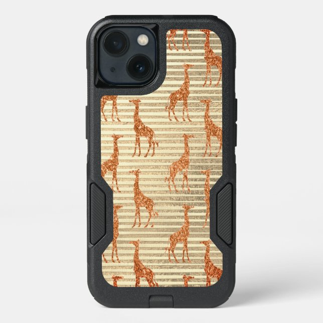 Glittery Giraffe on Gold Foil  Otterbox iPhone Case (Back)