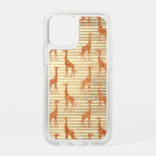 Glittery Giraffe on Gold Foil   Speck iPhone 12 Mini Case