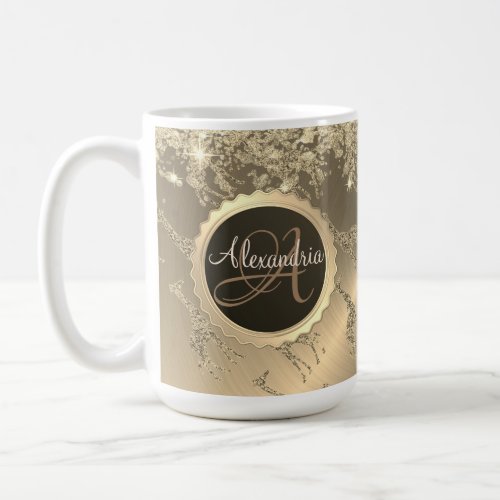 Glittery Giraffes on Glitzy Gold        Coffee Mug