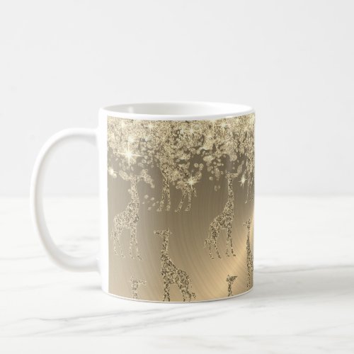 Glittery Giraffes on Glitzy Gold         Coffee Mug