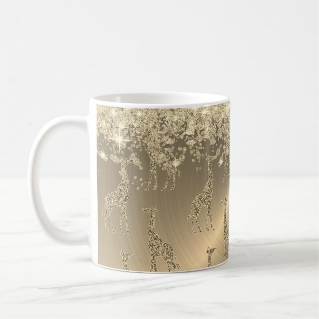 Glittery Giraffes on Glitzy Gold         Coffee Mug (Left)