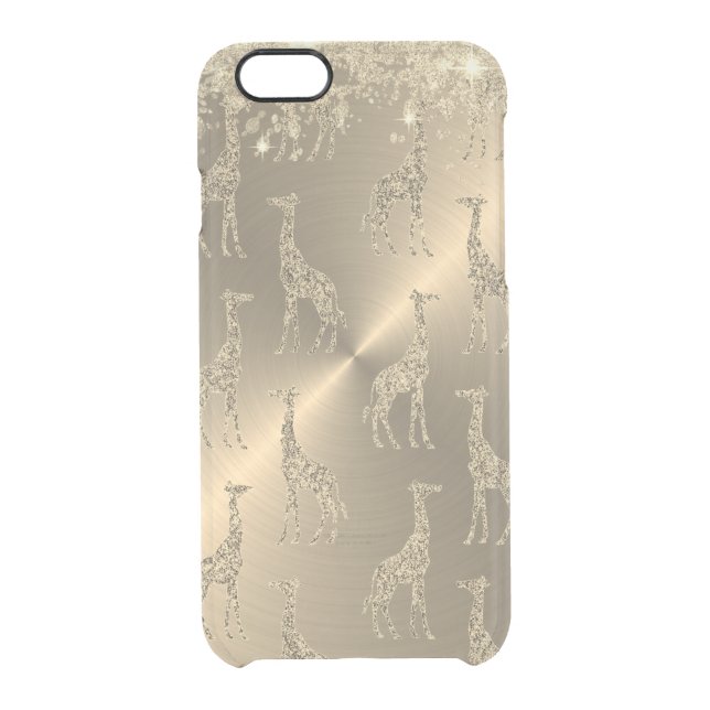Glittery Giraffes on Glitzy Gold     Uncommon iPhone Case (Back)