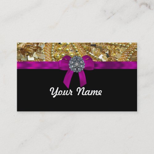 Glittery gold &amp; black business cards