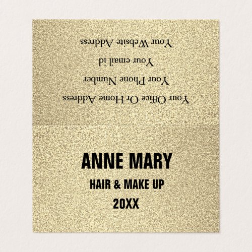 Glittery Gold Black Hair Make Up Modern Spa 2023 Business Card