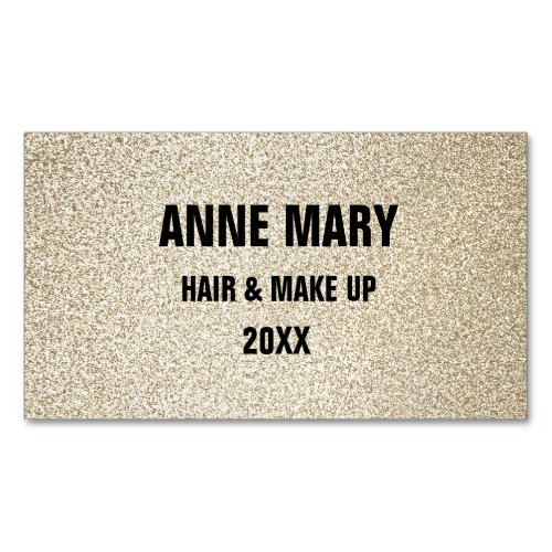 Glittery Gold Black Hair Make Up Modern Spa 2023 Business Card Magnet