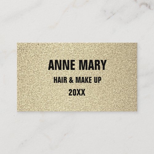 Glittery Gold Black Hair Make Up Modern Spa Cute Business Card