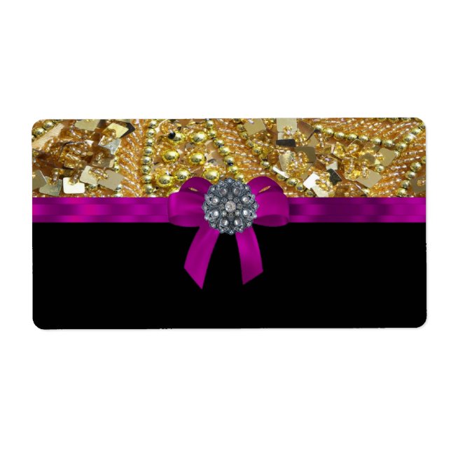 Glittery gold & black label (Front)