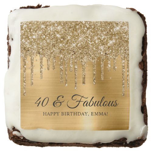 Glittery Gold Drips Metallic Foil 40  Fabulous Brownie