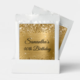 Glittery Gold Foil 40th Birthday Margarita Drink Mix