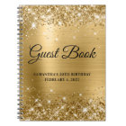 Glittery Gold Foil 50th Birthday Guestbook