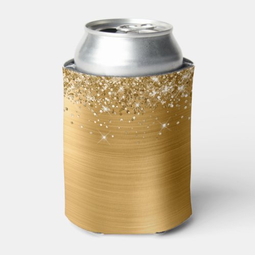 Glittery Gold Foil Blank Can Cooler