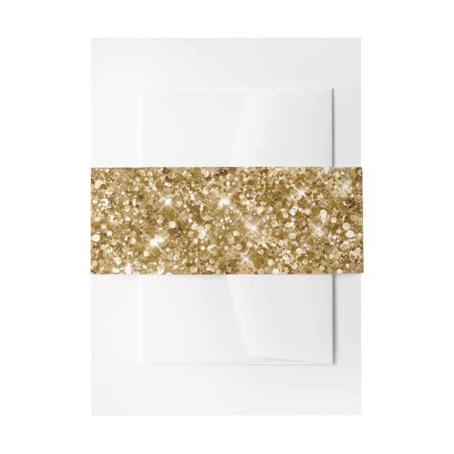 Glittery Gold Foil Digital Art Invitation Belly Band (Front Example)
