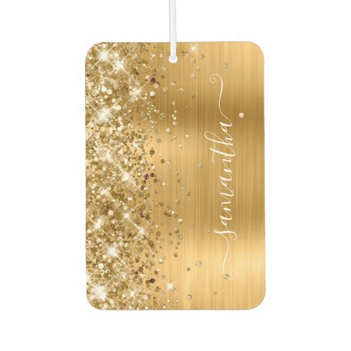 Glittery Gold Foil Girly Signature Photo Air Freshener