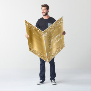 Glittery Gold Foil Happy Birthday Card