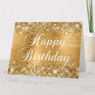 Glittery Gold Foil Happy Birthday from Group Card