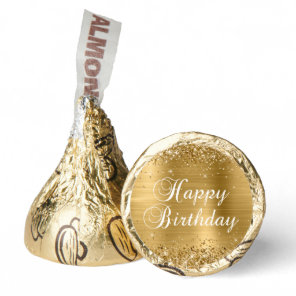 Glittery Gold Foil Happy Birthday Hershey®'s Kisses®