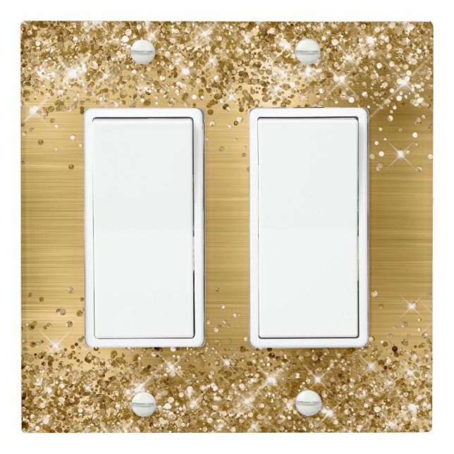 Glittery Gold Foil Light Switch Cover (In Situ)