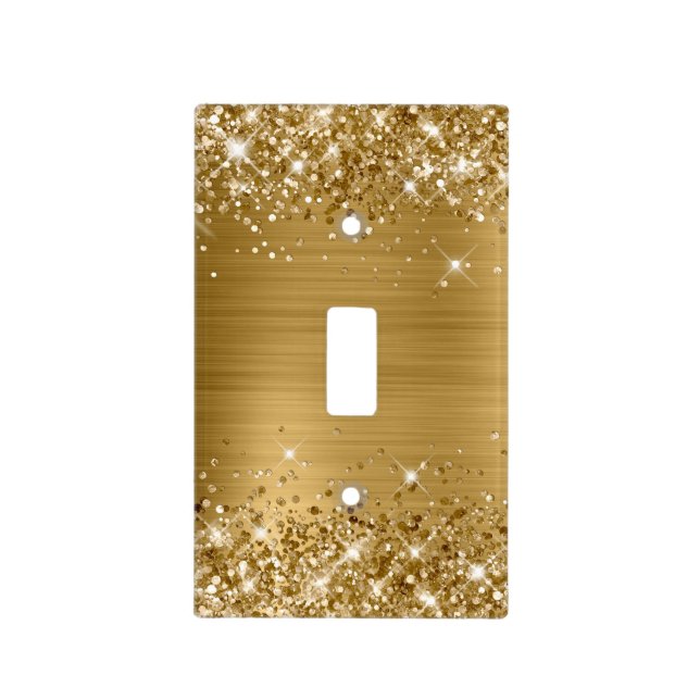 Glittery Gold Foil Light Switch Cover (Front)