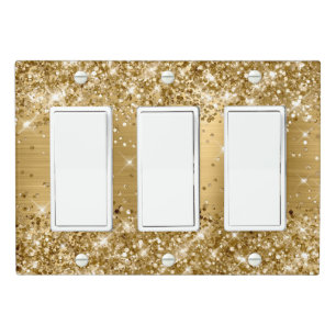 Glittery Gold Foil Light Switch Cover