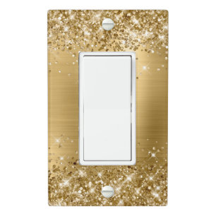 Glittery Gold Foil Light Switch Cover