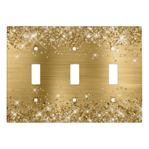 Glittery Gold Foil Light Switch Cover