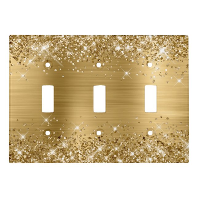 Glittery Gold Foil Light Switch Cover (Front)