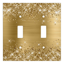Glittery Gold Foil Light Switch Cover