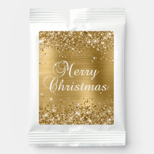 Glittery Gold Foil Merry Christmas Hot Chocolate Drink Mix